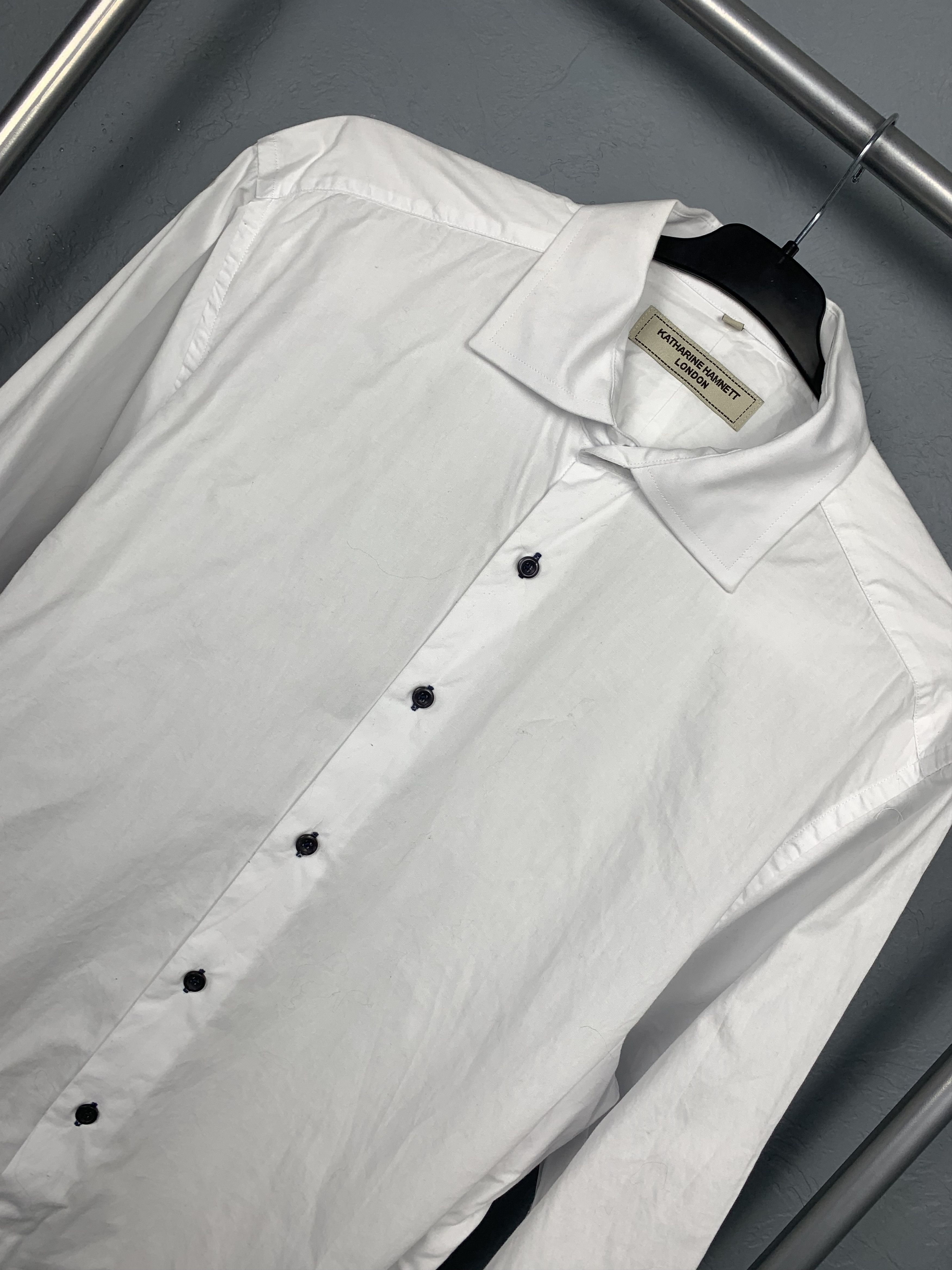 Katharine Hamnett London Katharine Hamnet London Mens Classic White Shirt Size US XL / EU 56 / 4 - 2 Thumbnail