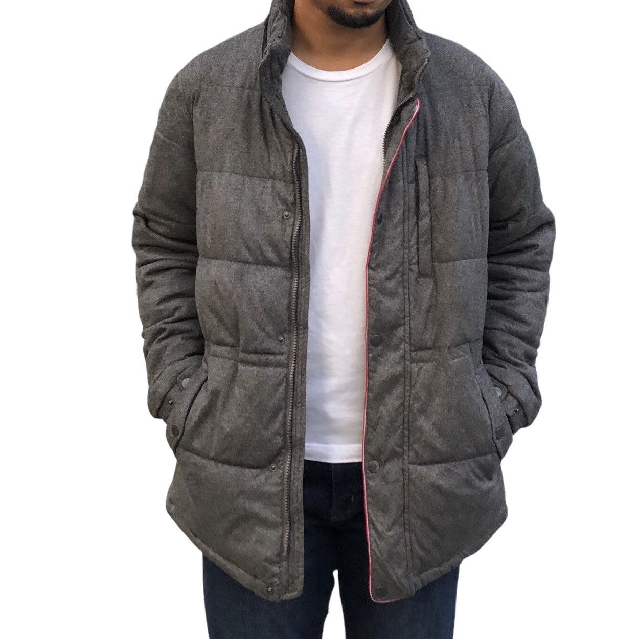 Japanese Brand D' HOMME A HOMME Button Zip Puffer Jacket Size US L / EU 52-54 / 3 - 4 Thumbnail