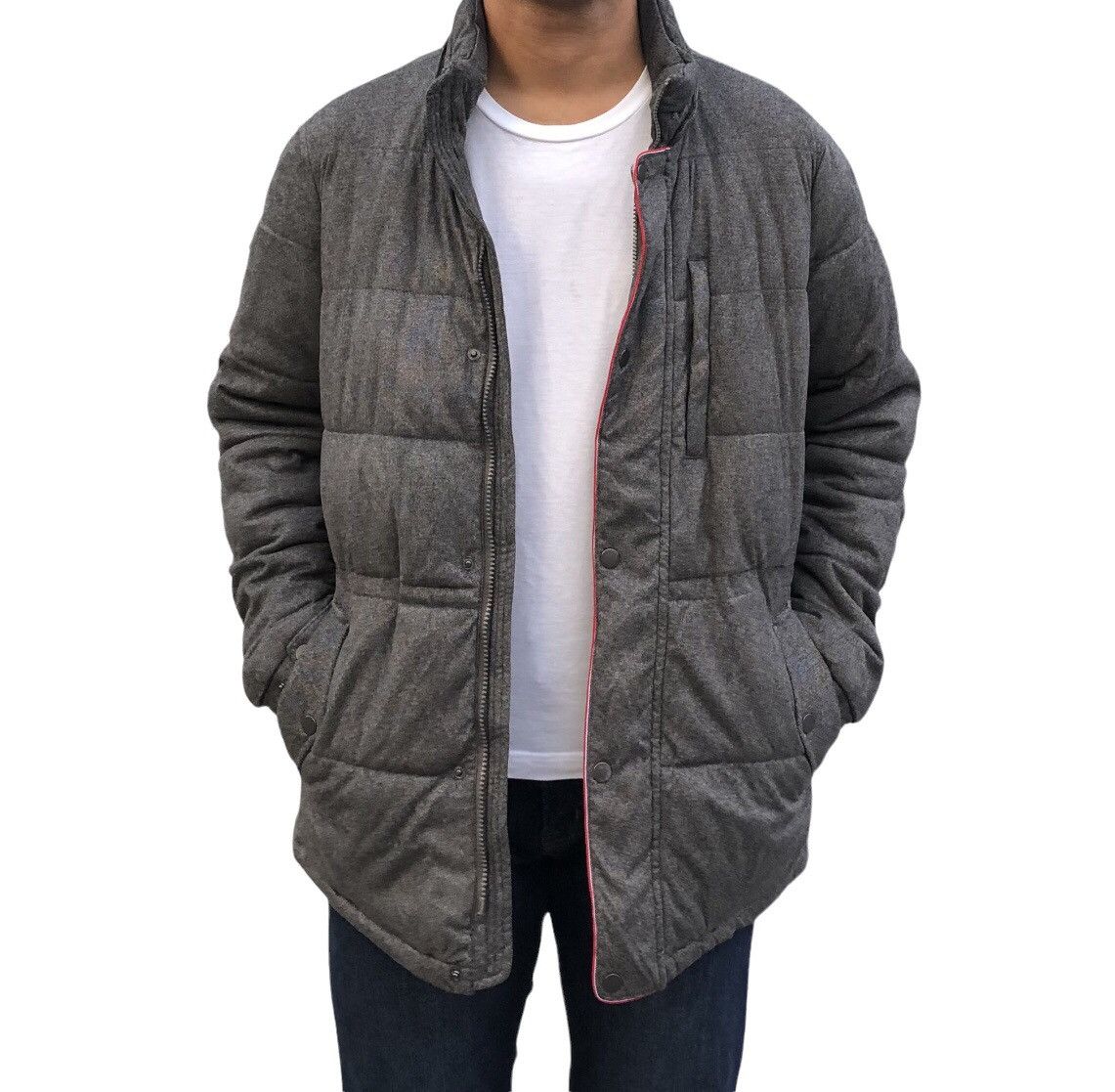 Japanese Brand D' HOMME A HOMME Button Zip Puffer Jacket Size US L / EU 52-54 / 3 - 13 Thumbnail