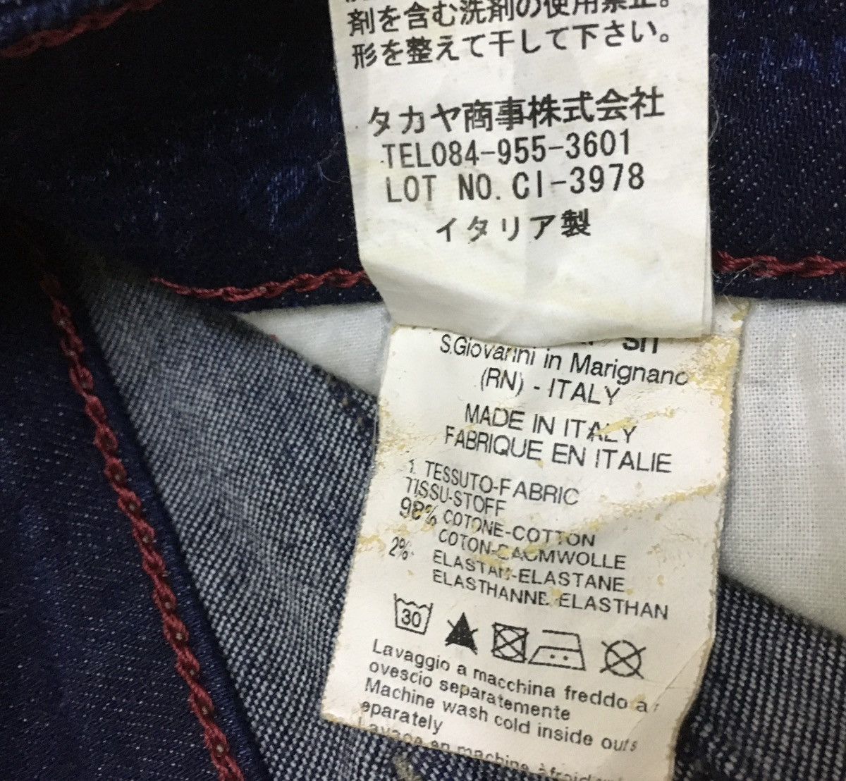 Marithe + Francois Girbaud Very Rare Vintage Marithe Francois Girbaud Waxed Jeans 1990s Size US 29 - 7 Thumbnail