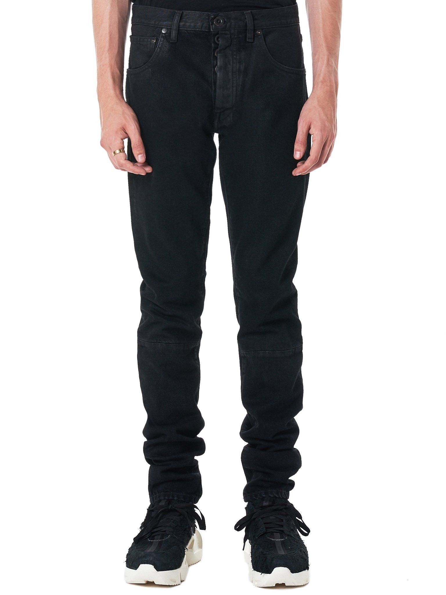 image of Ben Taverniti Unravel Project Unravel Project Black Waxed Denim Jeans (Size 30)