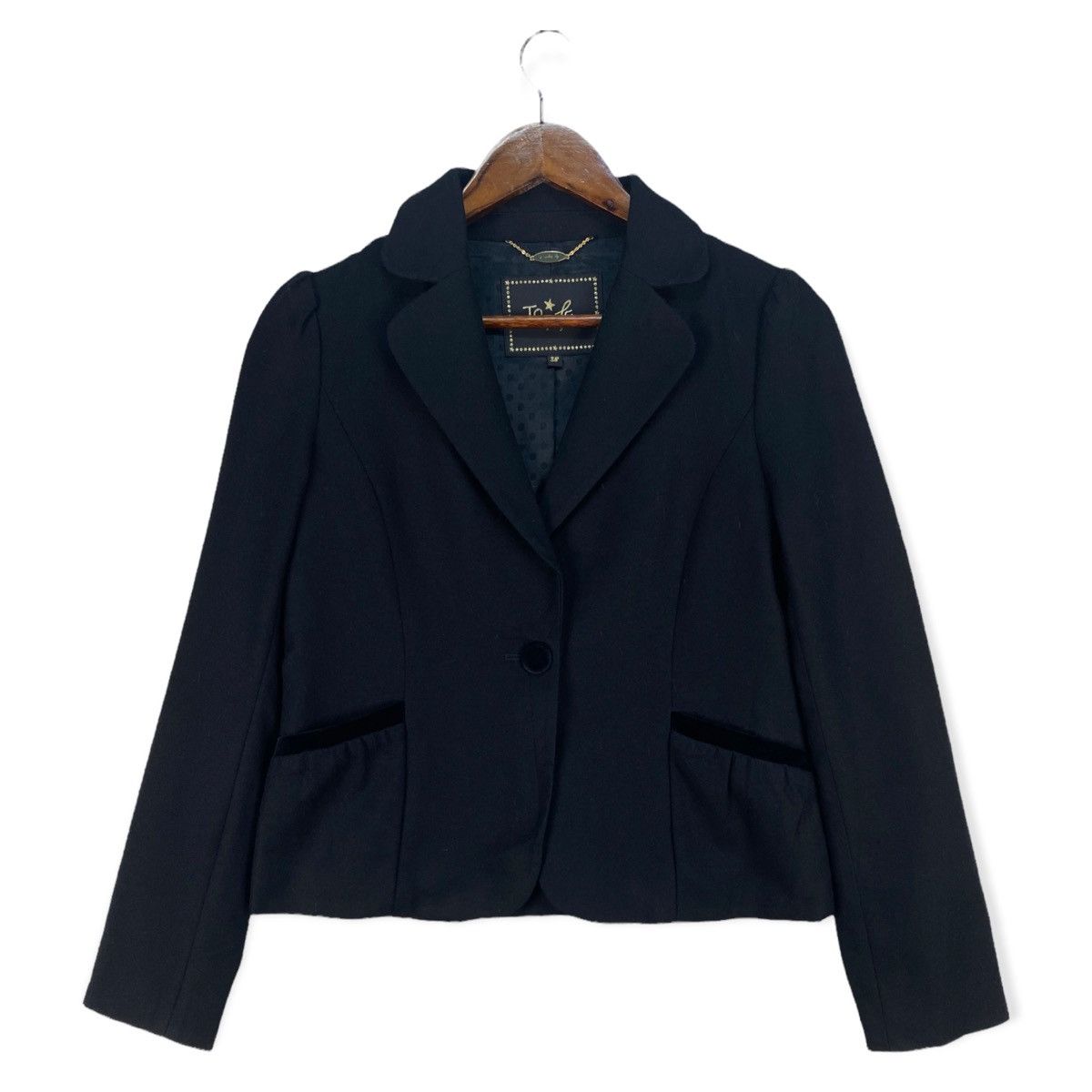image of Agnes B Cropped Jacket in Black, Women's (Size XS)