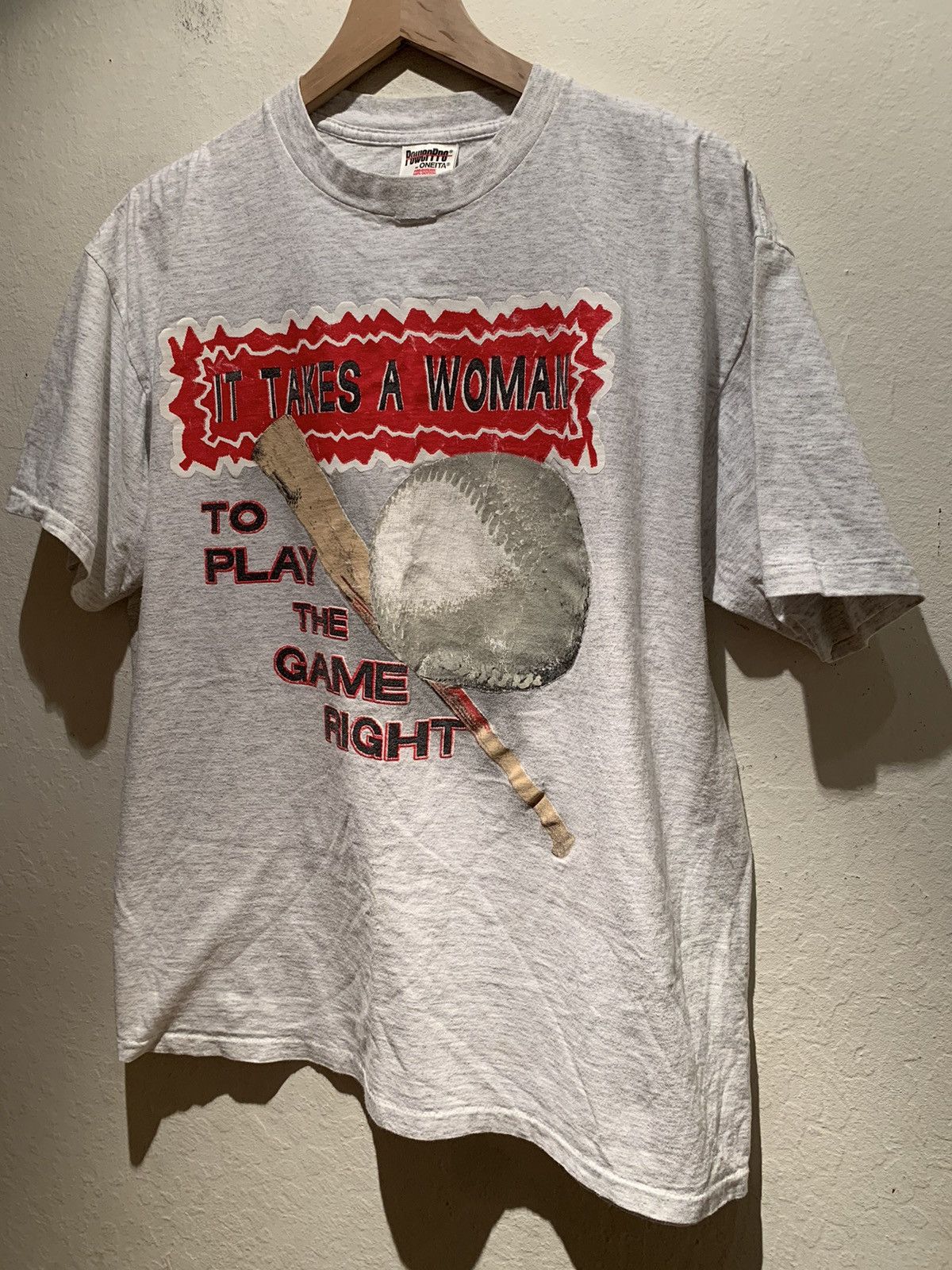 Vintage *RARE* Vintage It Takes A Woman Baseball Single Stitch Shirt Size US XL / EU 56 / 4 - 1 Thumbnail