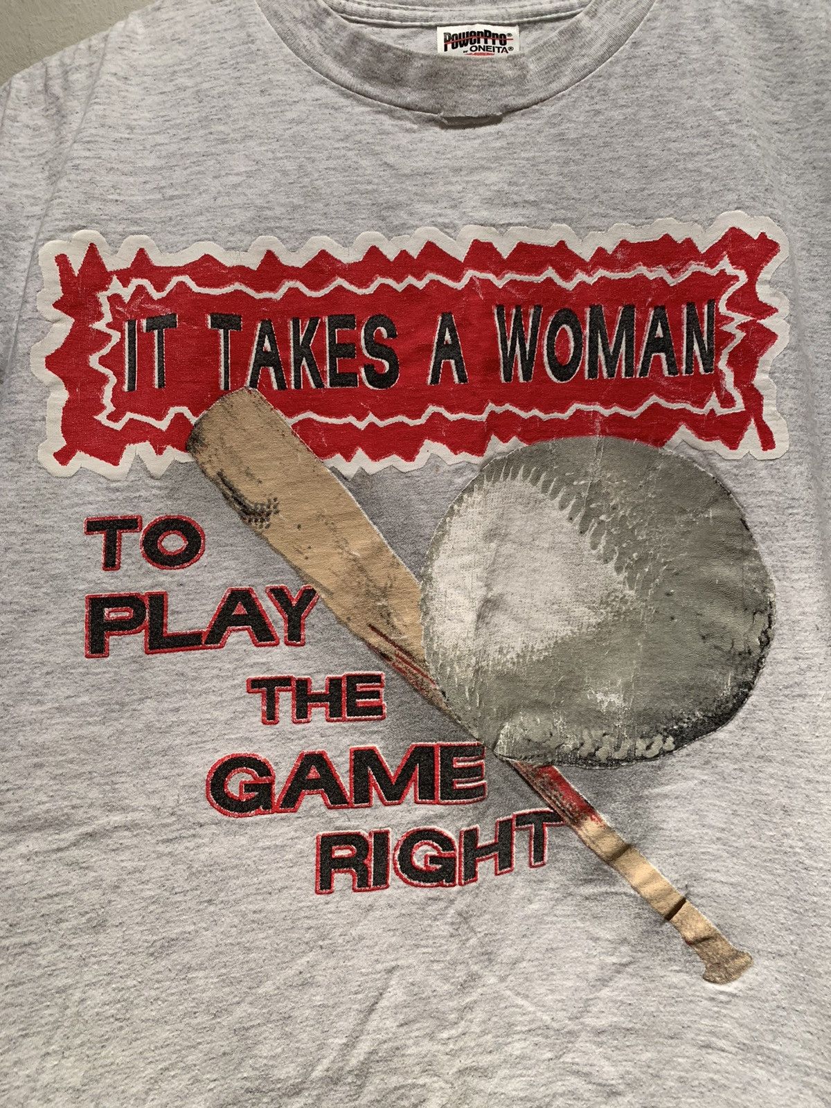 Vintage *RARE* Vintage It Takes A Woman Baseball Single Stitch Shirt Size US XL / EU 56 / 4 - 2 Thumbnail
