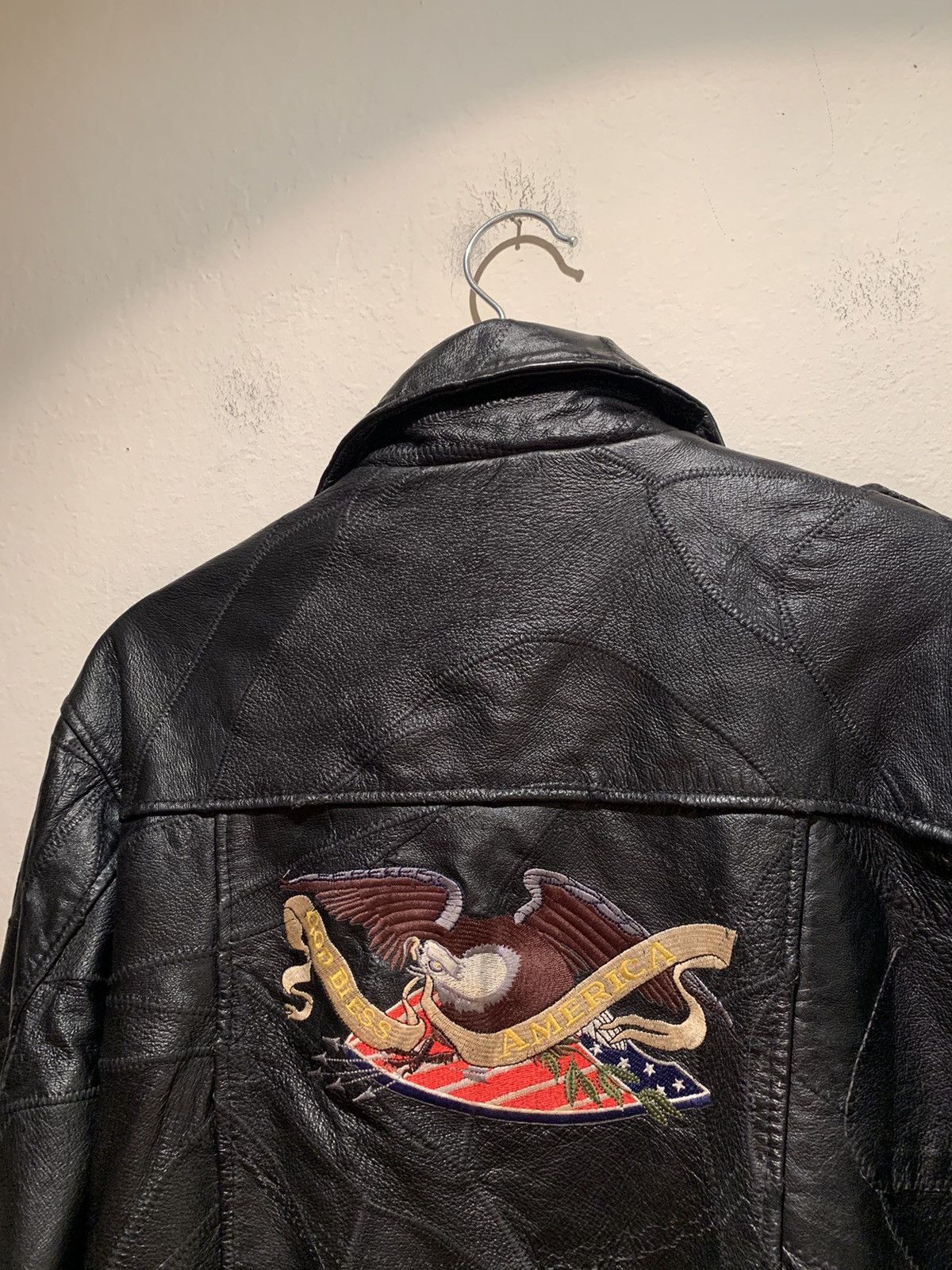Leather *RARE* Vintage God Bless America Leather Distressed Jacket M Size US M / EU 48-50 / 2 - 8 Thumbnail