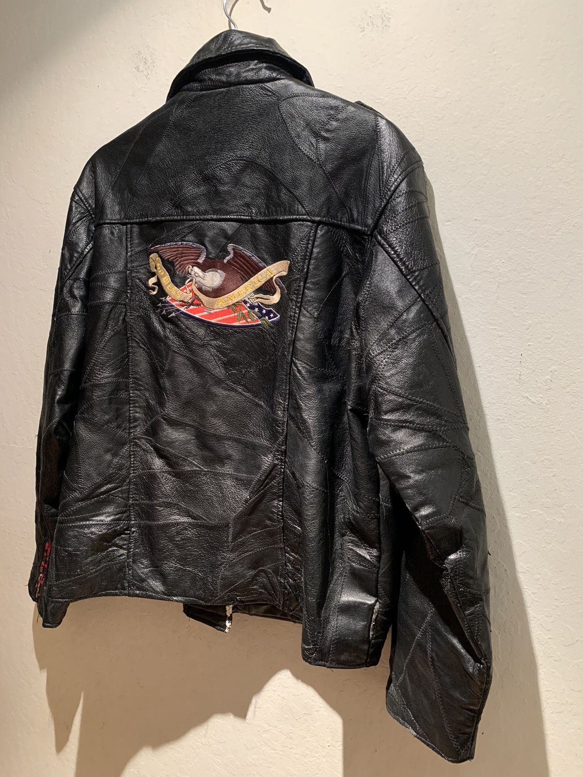 Leather *RARE* Vintage God Bless America Leather Distressed Jacket M Size US M / EU 48-50 / 2 - 2 Thumbnail