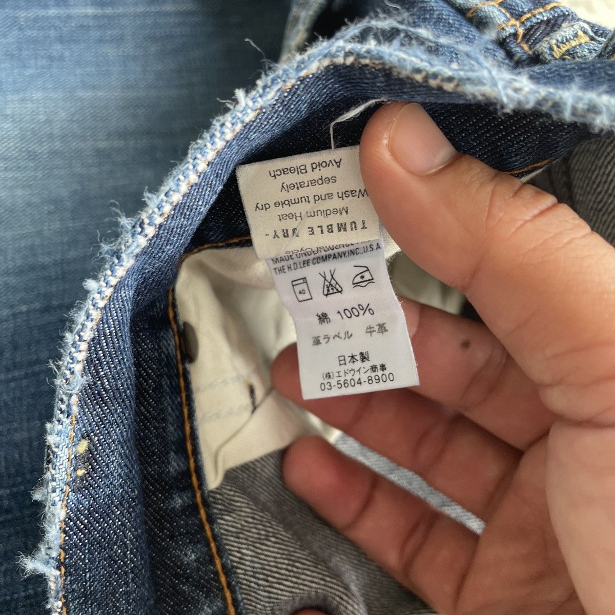 Japanese Brand Vintage Lee Faded Denim Jeans Pants W33x32 Size US 33 - 8 Thumbnail