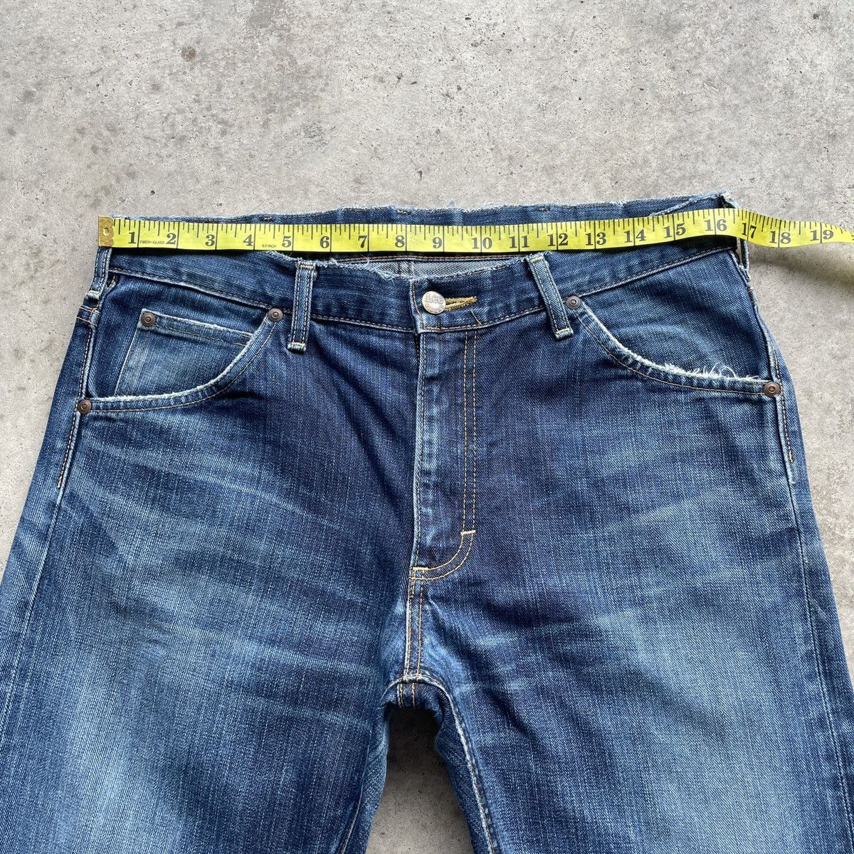 Japanese Brand Vintage Lee Faded Denim Jeans Pants W33x32 Size US 33 - 5 Thumbnail
