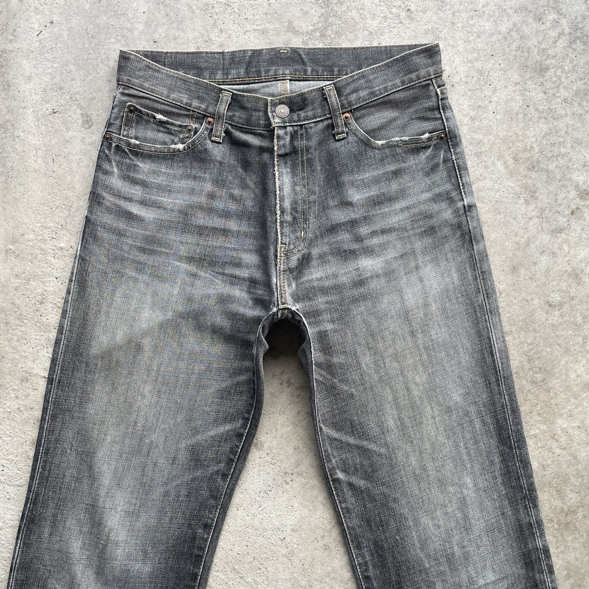 Japanese Brand W31🔥 Vintage Japanese Brand Black Faded Denim Jeans Pants Size US 31 - 3 Thumbnail