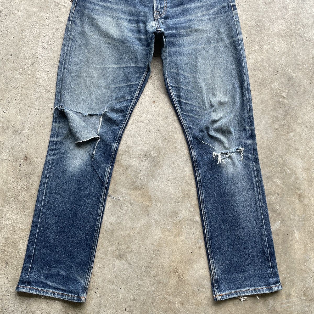 Japanese Brand Vintage Navy Jeans Faded Denim Pants Distressed W32 Size US 32 / EU 48 - 4 Thumbnail