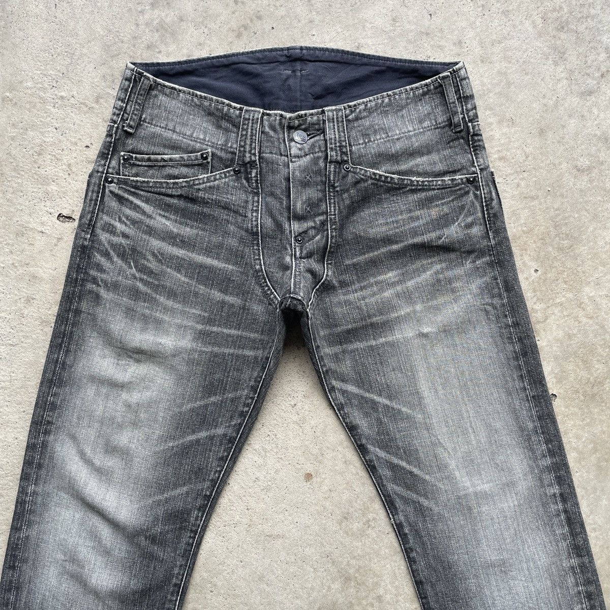 Japanese Brand Rusty🔥 Vintage Lee Faded Black Denim Jeans Pants W30x29.5 Size US 30 / EU 46 - 3 Thumbnail
