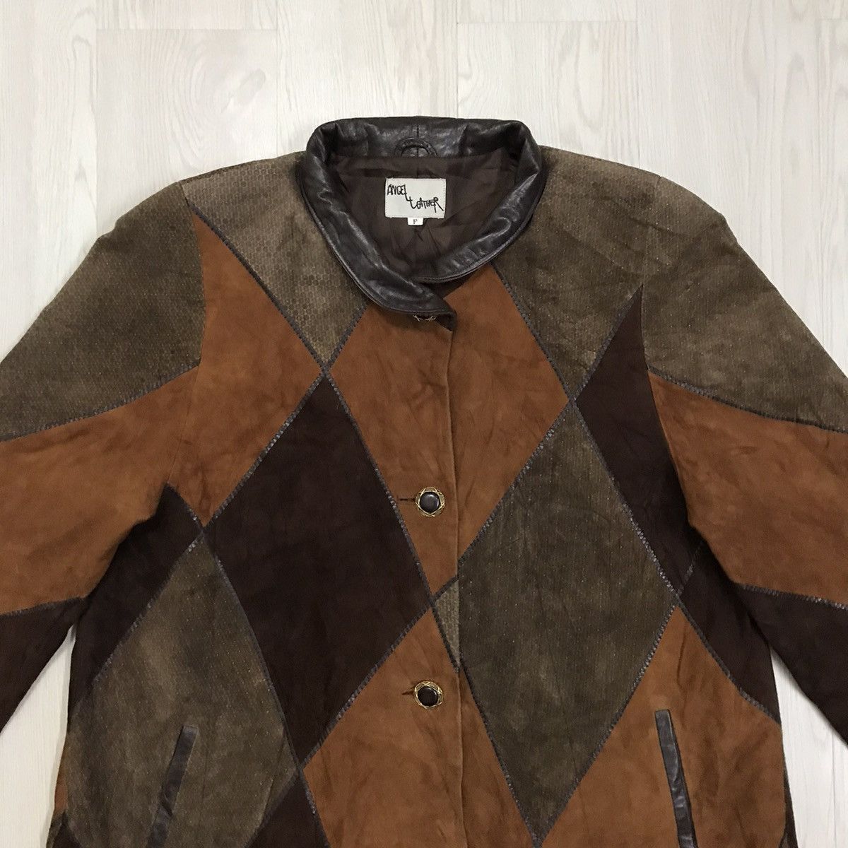 Japanese Brand × Vintage 💥RARE💥 Vintage Patchwork Leather Jacket Long Jacket Size US M / EU 48-50 / 2 - 3 Thumbnail