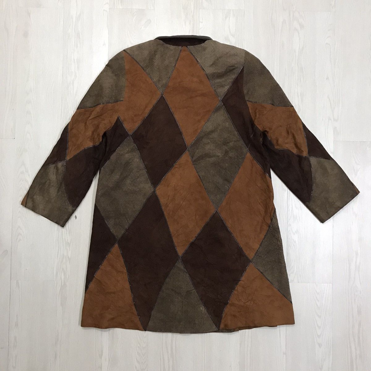 Japanese Brand × Vintage 💥RARE💥 Vintage Patchwork Leather Jacket Long Jacket Size US M / EU 48-50 / 2 - 6 Thumbnail