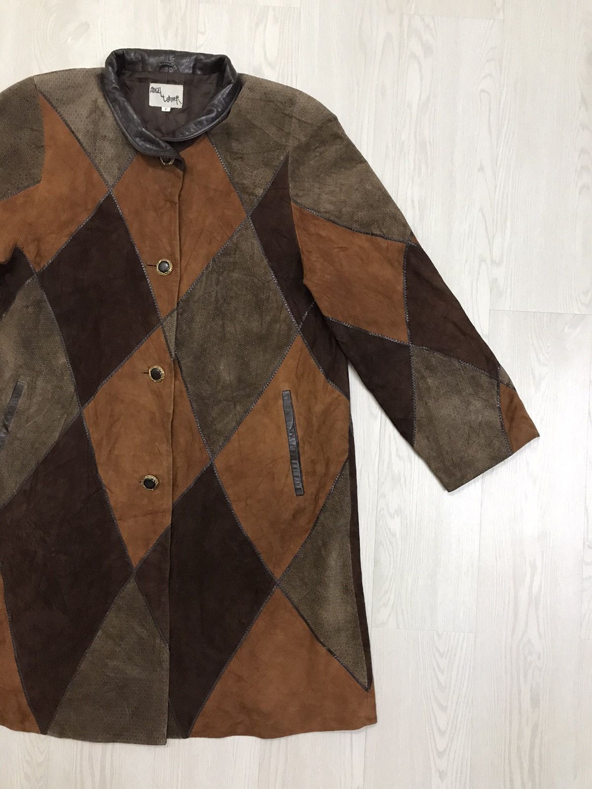 Japanese Brand × Vintage 💥RARE💥 Vintage Patchwork Leather Jacket Long Jacket Size US M / EU 48-50 / 2 - 5 Thumbnail