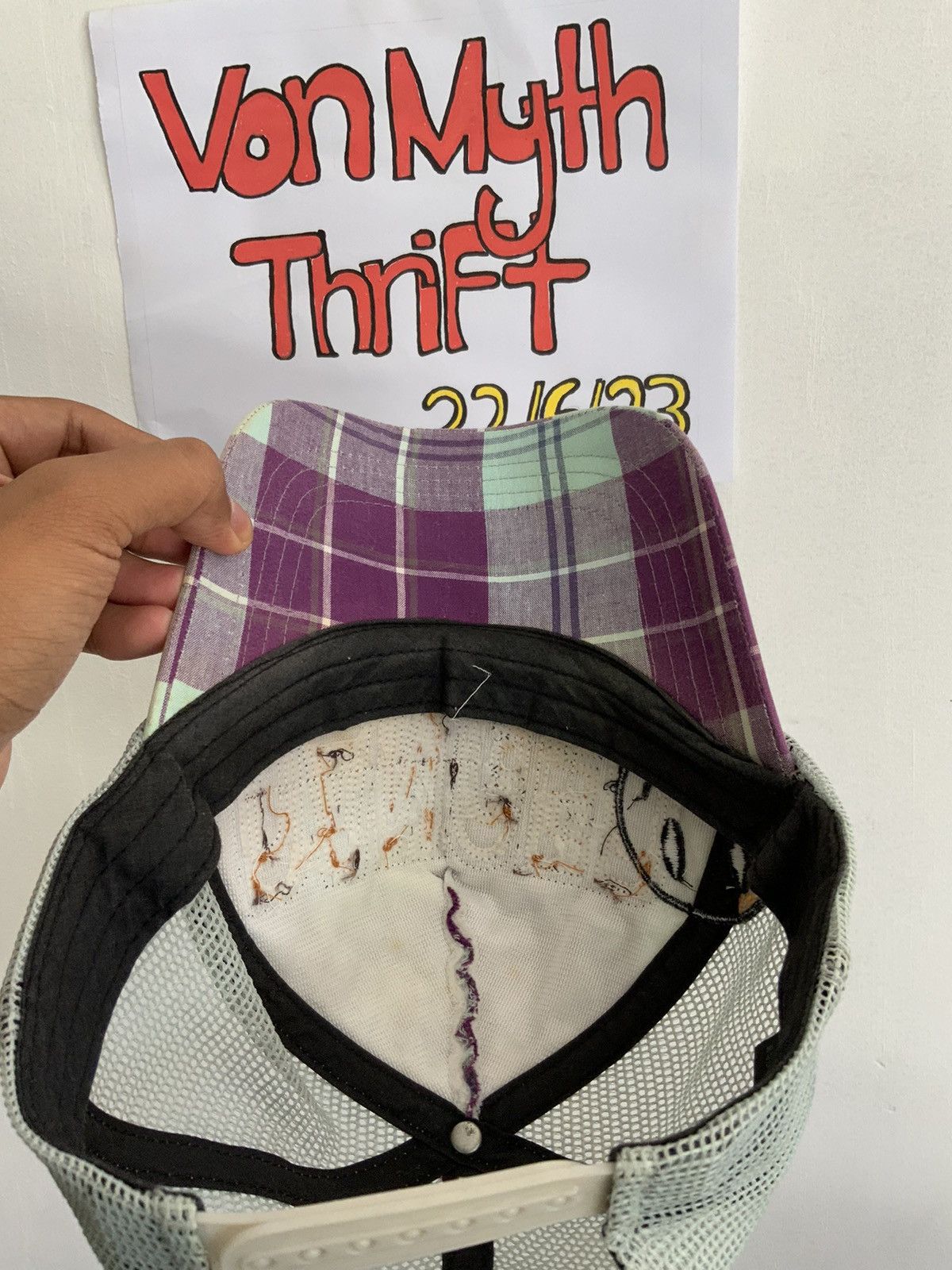 If Six Was Nine Danger Smiley Striped Trucker Hat Size ONE SIZE - 9 Thumbnail