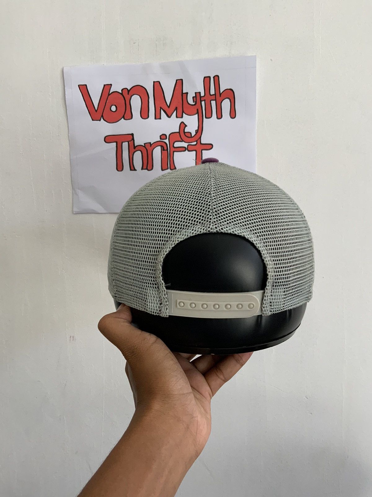 If Six Was Nine Danger Smiley Striped Trucker Hat Size ONE SIZE - 4 Thumbnail
