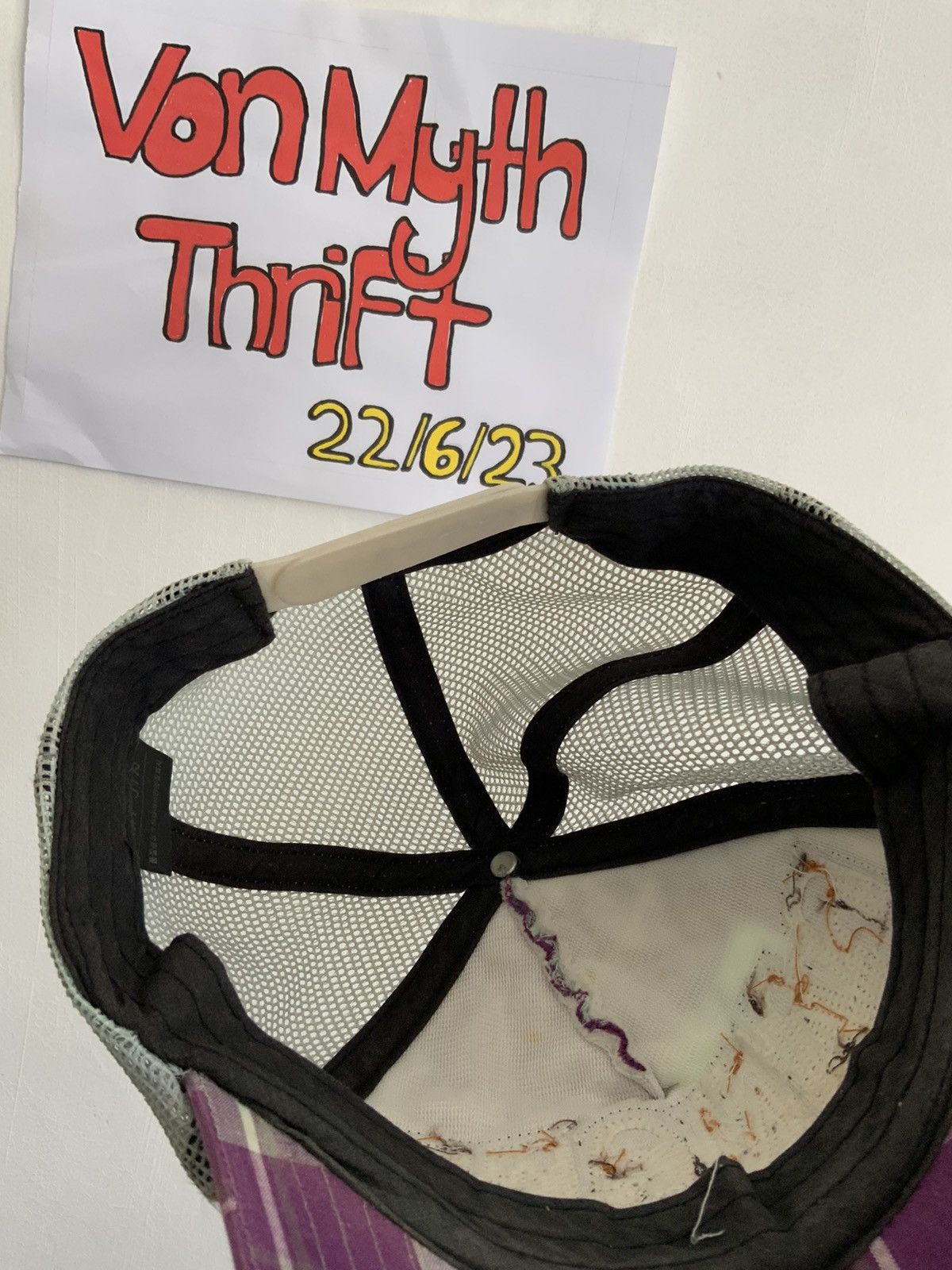 If Six Was Nine Danger Smiley Striped Trucker Hat Size ONE SIZE - 11 Thumbnail