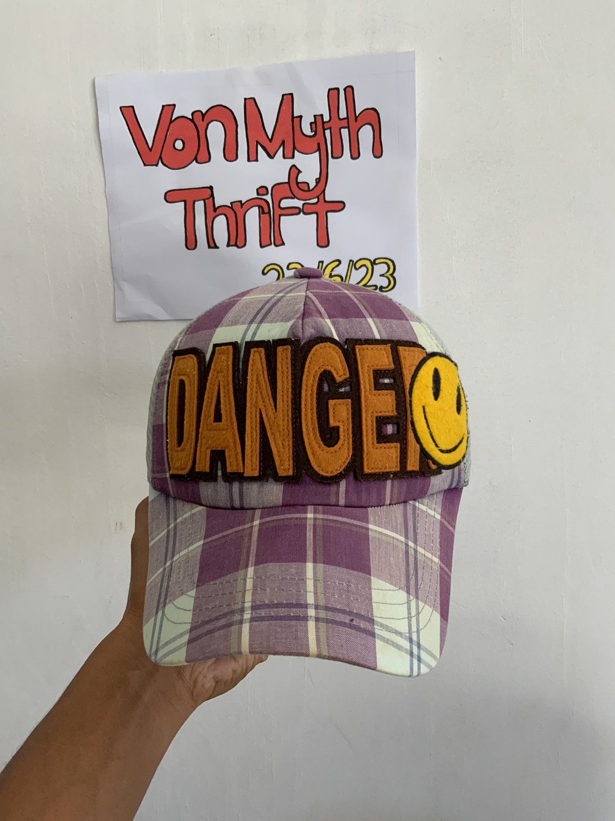 If Six Was Nine Danger Smiley Striped Trucker Hat Size ONE SIZE - 1 Thumbnail