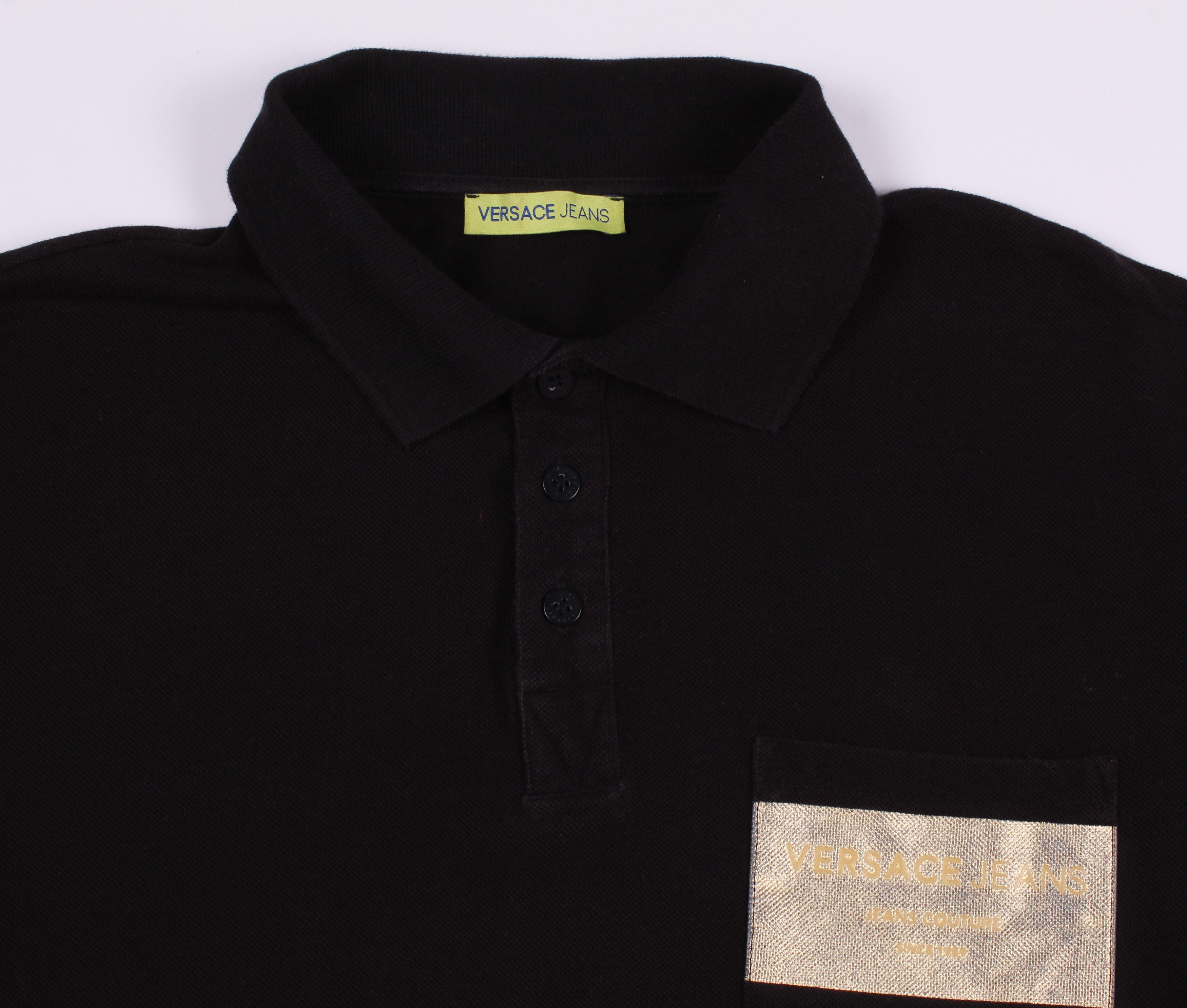 Versace Versace Pocket Logo Black Polo T-shirt Size US S / EU 44-46 / 1 - 2 Thumbnail