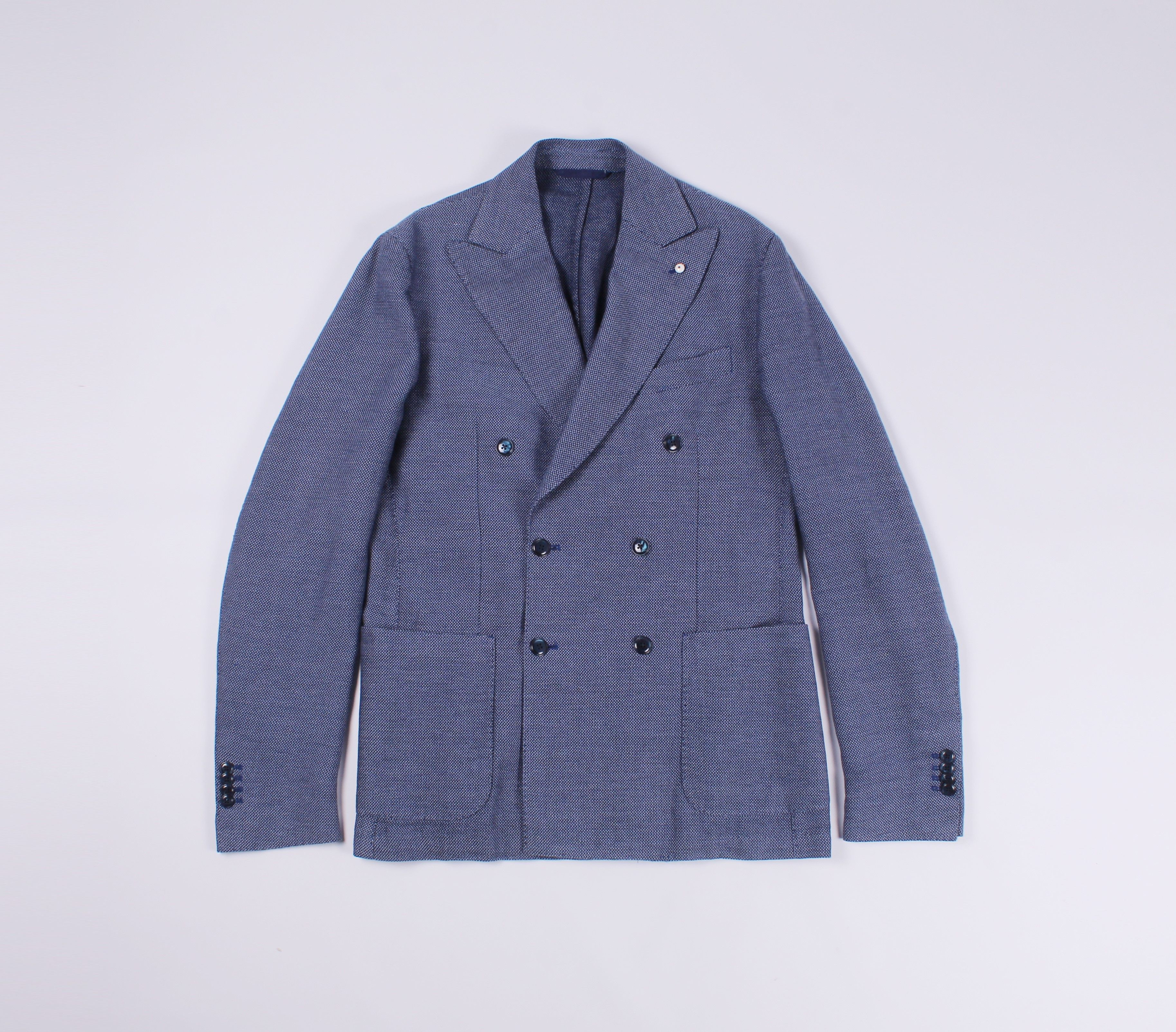 L.B.M. 1911 L.B.M. 1911 Double Brested Slim Fit Blazer Size 50R - 1 Thumbnail