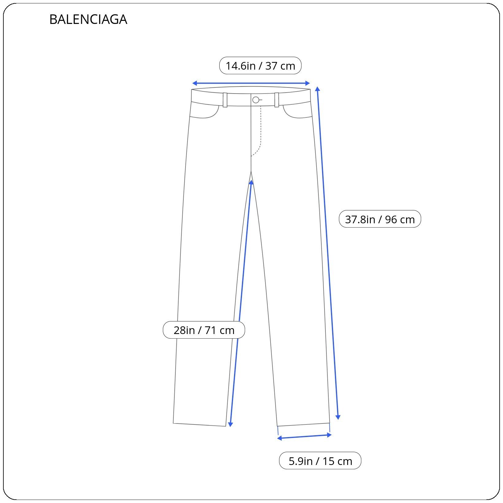 Balenciaga ⚡️QUICK SALE⚡️Balenciaga Sample Black Blue Waistband Pants Size US 29 - 4 Thumbnail