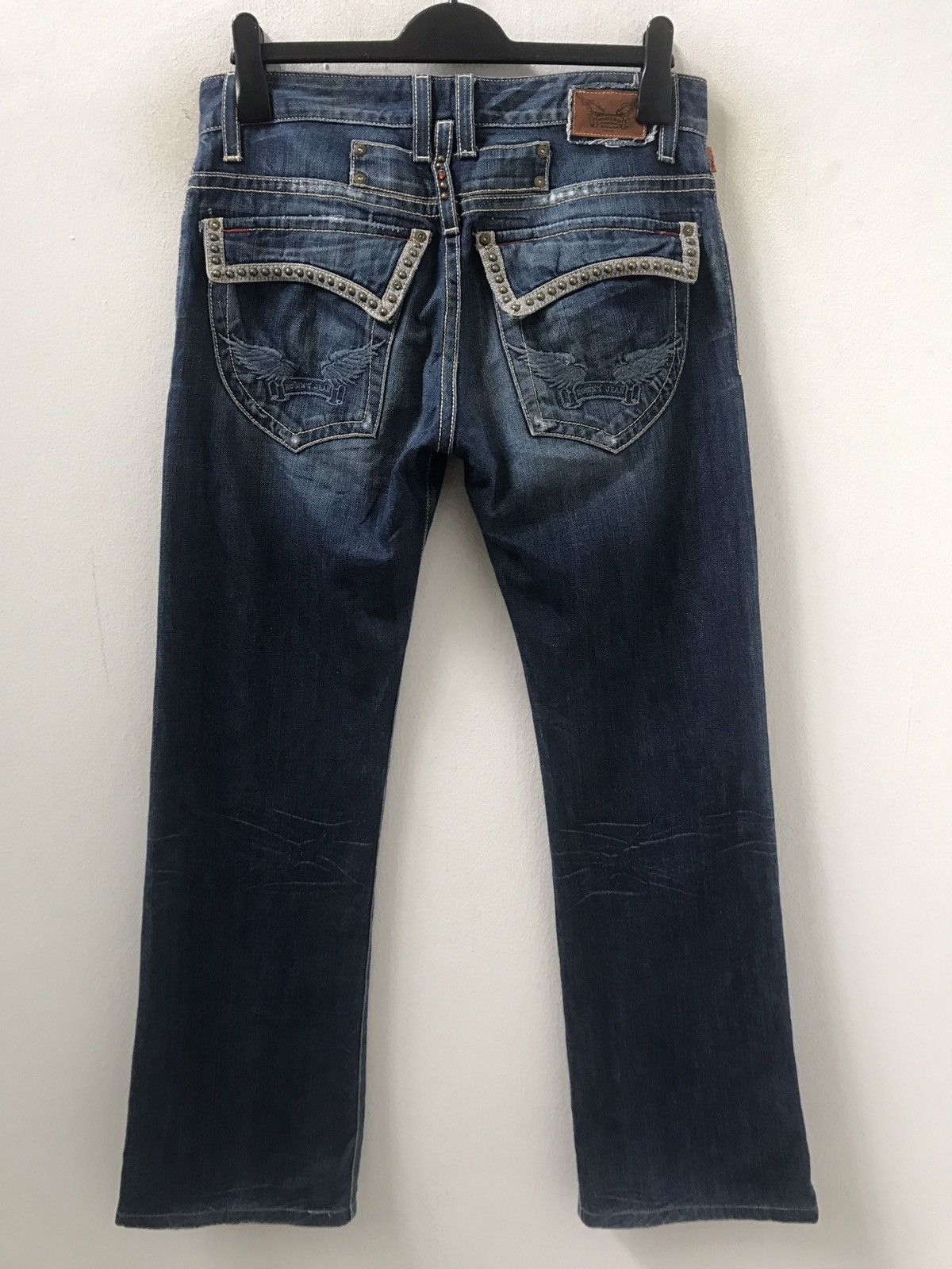 Robins Jeans Robin Jeans Biker Made in Usa Studded Flare Denim Pant ...
