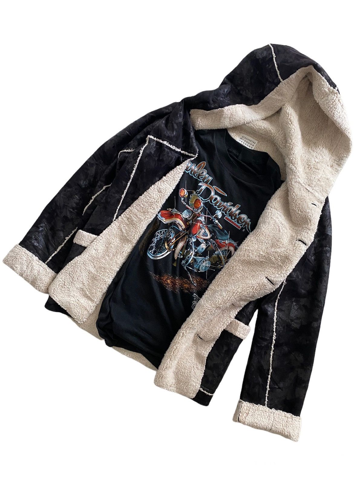 shearling collar Hoodie jacket design Maison Margiela