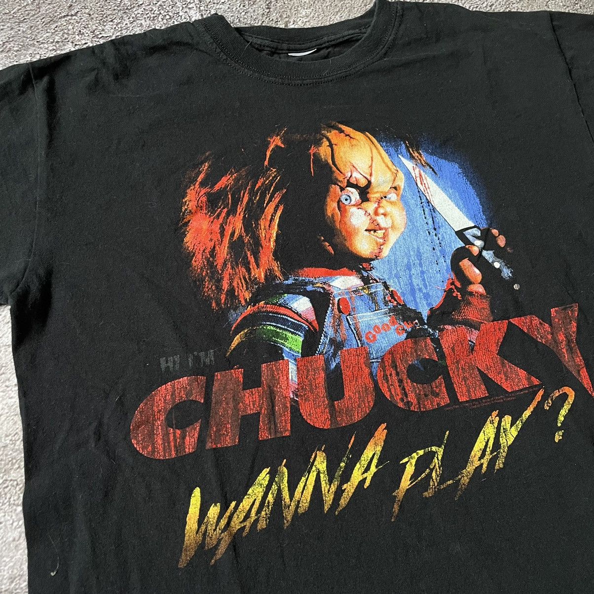 Vintage Vintage Y2K Horror Graphic Tee Chucky Thrashed Grunge Slim M Size US M / EU 48-50 / 2 - 6 Thumbnail