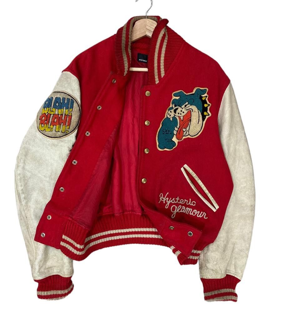 Hysteric Glamour 🔥Hysteric Glamour Embroidery Wool Leather Varsity Jacket Size US M / EU 48-50 / 2 - 5 Thumbnail