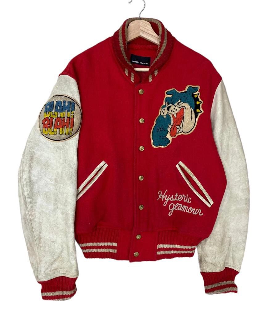 Hysteric Glamour 🔥Hysteric Glamour Embroidery Wool Leather Varsity Jacket Size US M / EU 48-50 / 2 - 2 Thumbnail