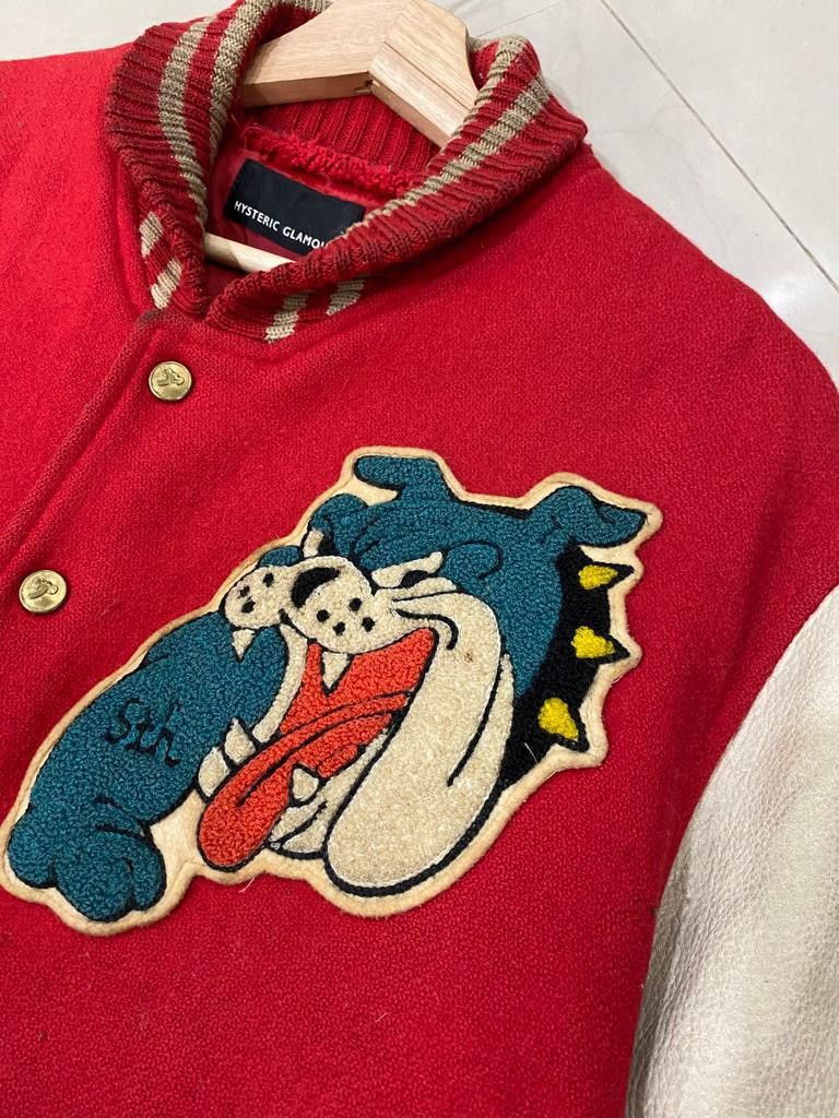 Hysteric Glamour 🔥Hysteric Glamour Embroidery Wool Leather Varsity Jacket Size US M / EU 48-50 / 2 - 7 Thumbnail