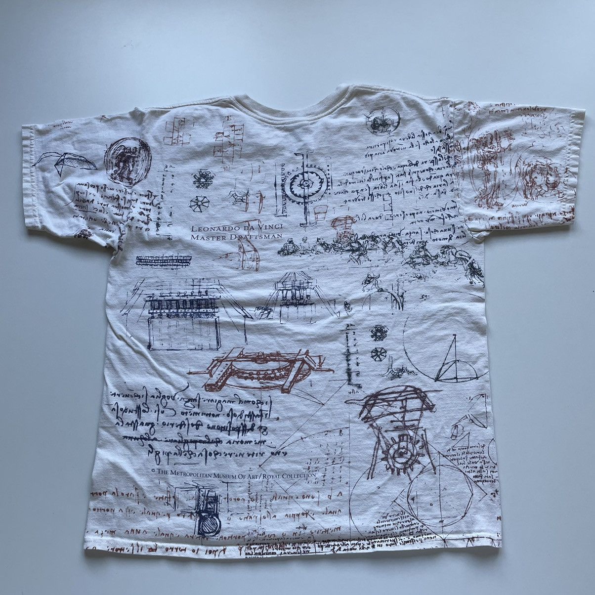 Vintage Vintage 90s Leonardo Da Vinci Art All Over Print T Shirt Size US L / EU 52-54 / 3 - 3 Thumbnail