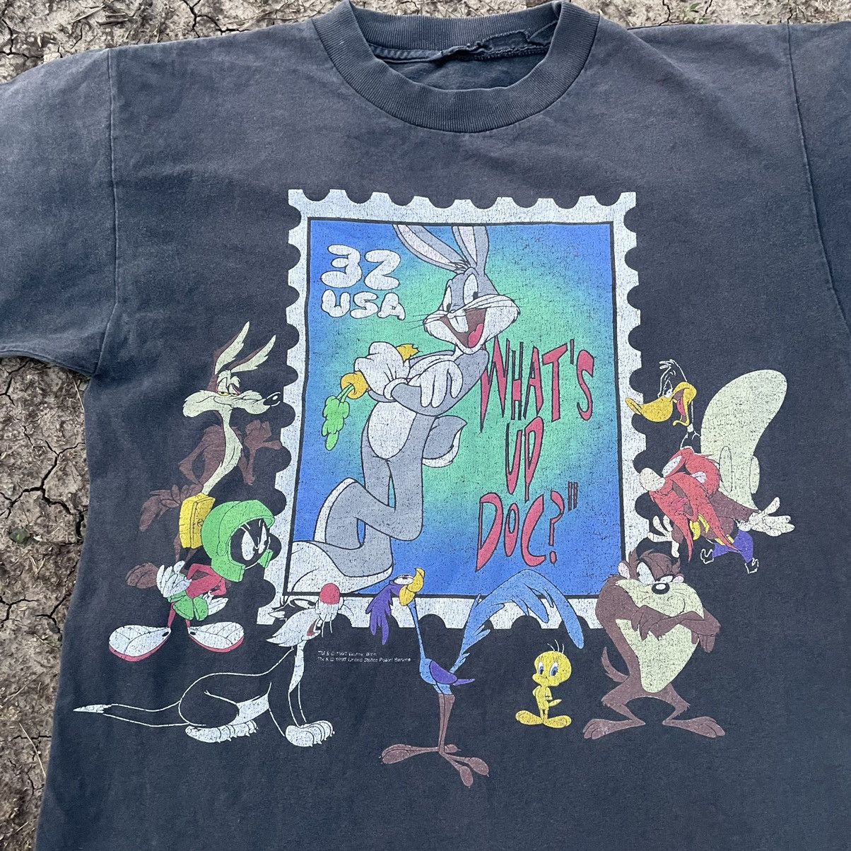 Vintage Vintage 90s Graphic Tee Looney Tunes Character Print Faded B Size US L / EU 52-54 / 3 - 4 Thumbnail