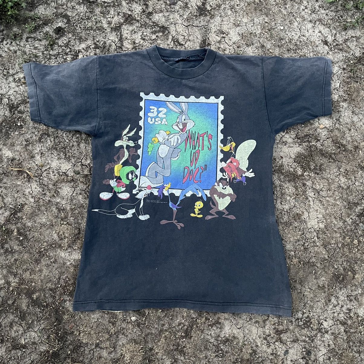 Vintage Vintage 90s Graphic Tee Looney Tunes Character Print Faded B Size US L / EU 52-54 / 3 - 1 Thumbnail