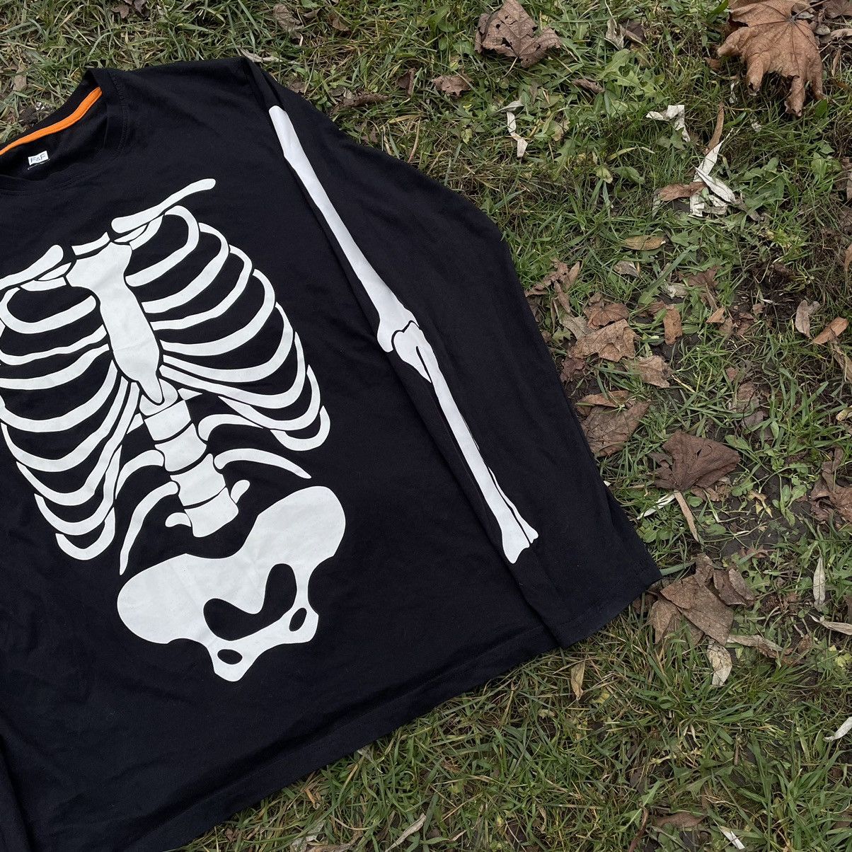 Vintage Vintage Y2K 90s Skeleton Graphic Tee Grunge Dark Baggy L Size US L / EU 52-54 / 3 - 2 Thumbnail