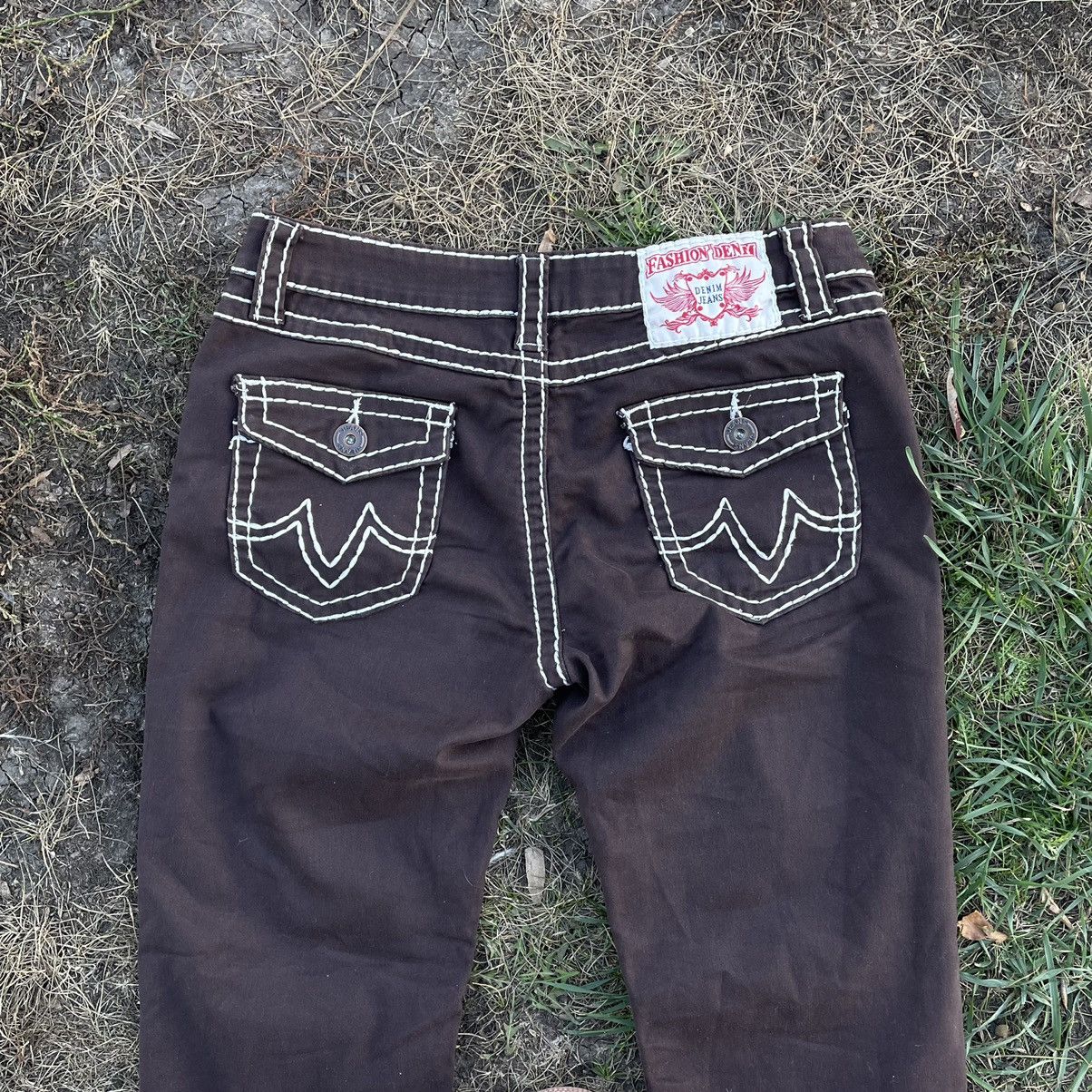 Vintage Vintage 90s Baggy Embroidered Japanese Jeans Black Faded 30 Size 30" / US 8 / IT 44 - 4 Thumbnail