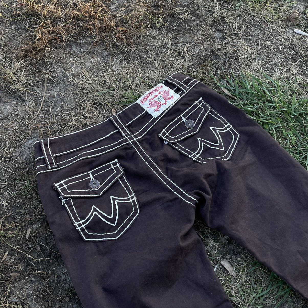 Vintage Vintage 90s Baggy Embroidered Japanese Jeans Black Faded 30 Size 30" / US 8 / IT 44 - 3 Thumbnail