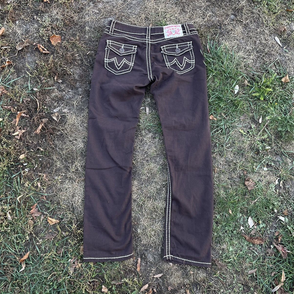 Vintage Vintage 90s Baggy Embroidered Japanese Jeans Black Faded 30 Size 30" / US 8 / IT 44 - 1 Thumbnail