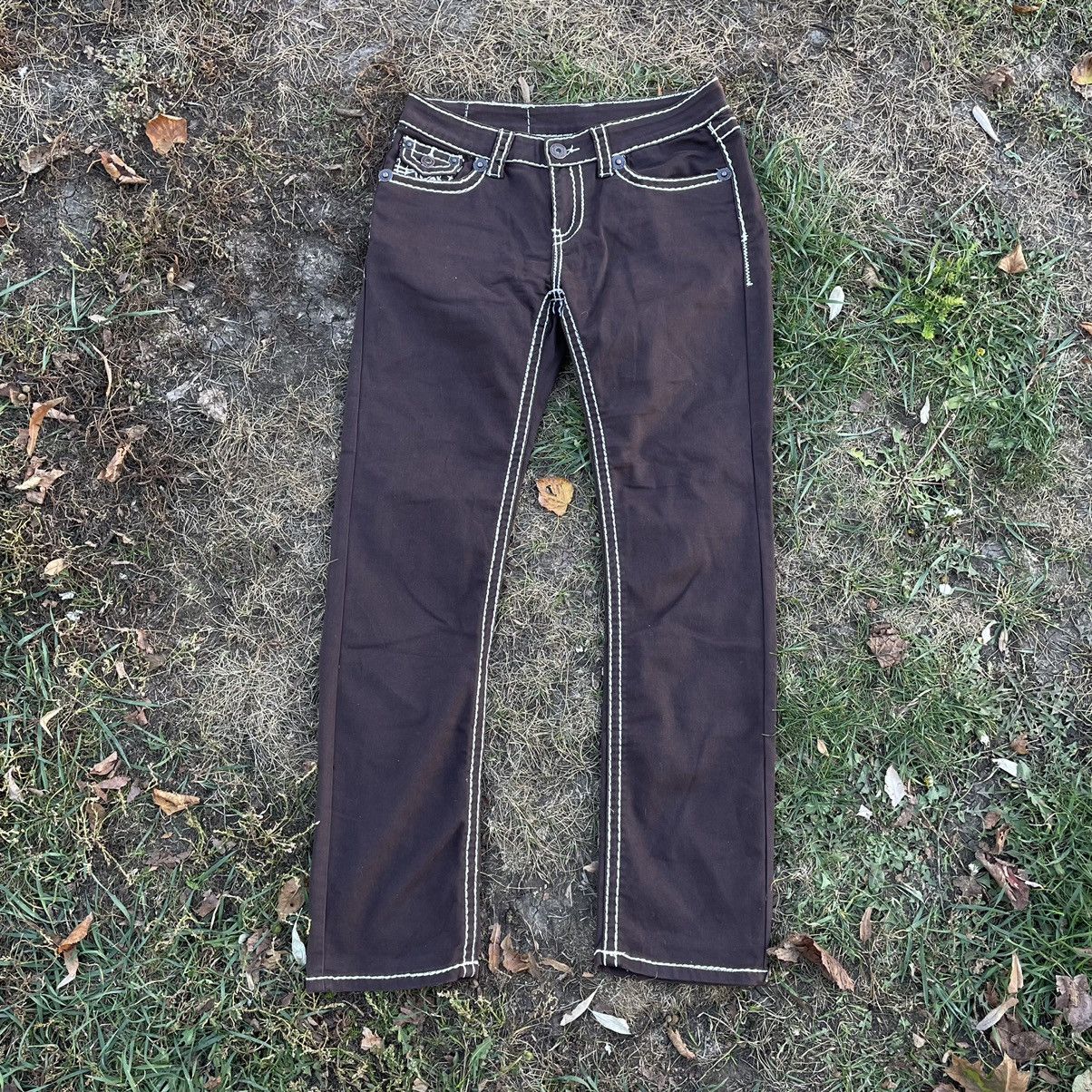 Vintage Vintage 90s Baggy Embroidered Japanese Jeans Black Faded 30 Size 30" / US 8 / IT 44 - 2 Thumbnail