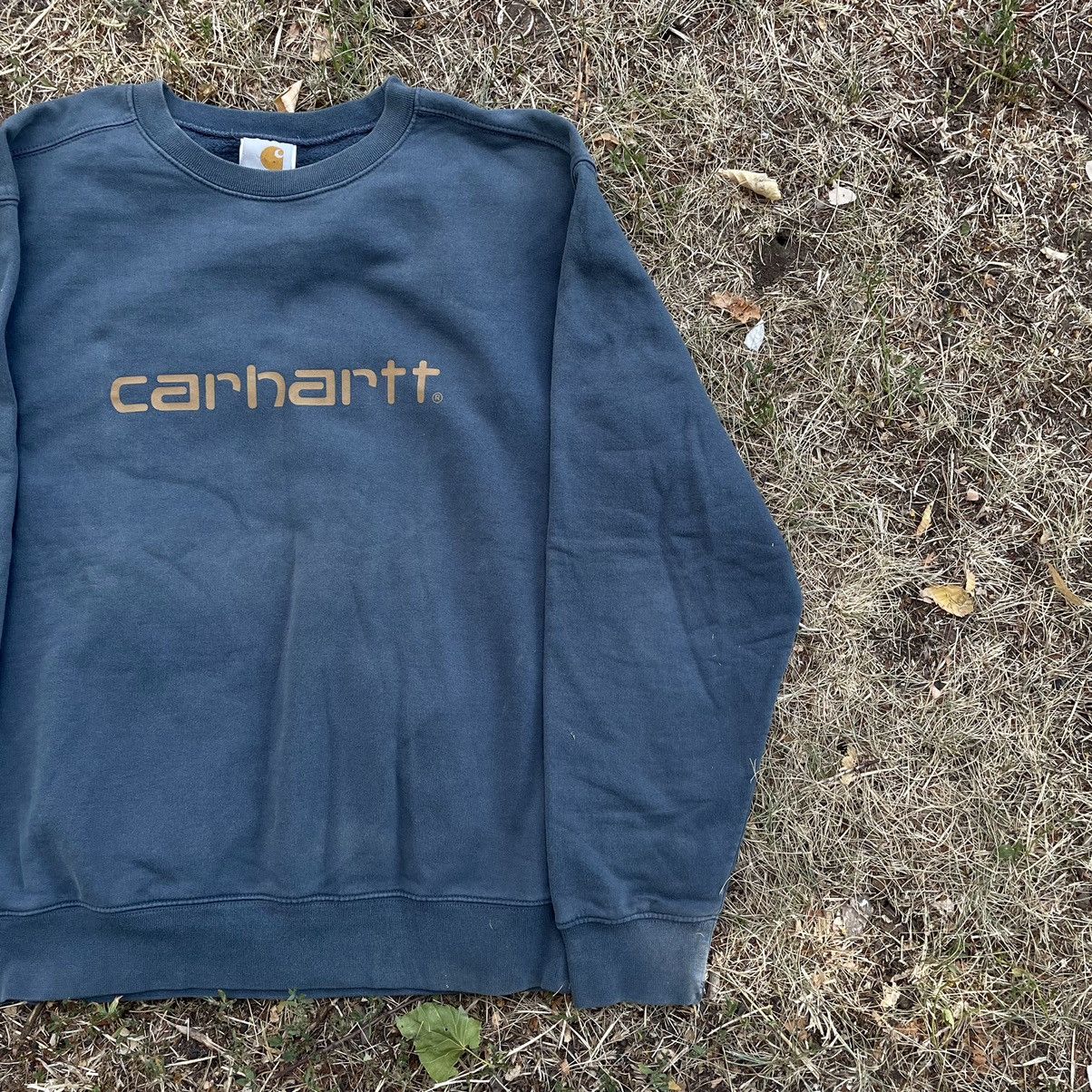 Vintage Vintage 90s Carhartt Faded Embroidered Logo Crewneck Streetw Size US M / EU 48-50 / 2 - 2 Thumbnail