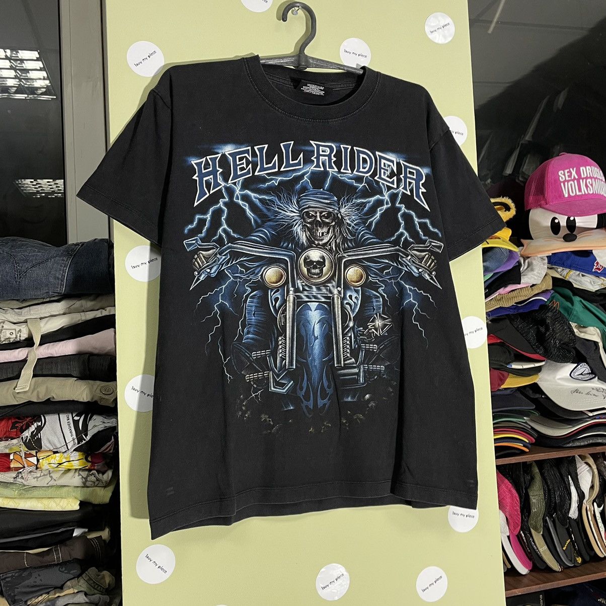 Band Tees Vintage 666 Y2K HellRider Monster Energy Face Tee Streetwear Size US M / EU 48-50 / 2 - 2 Thumbnail