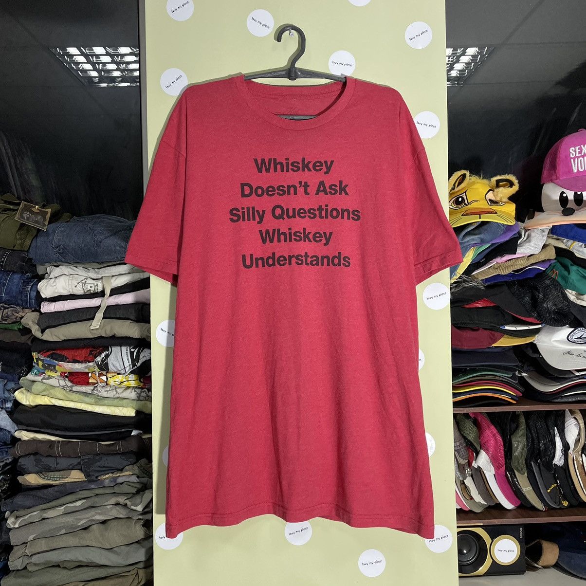 image of Y2K Adult “ Whiskey Drink Understand ” Humor Tee in Red, Men's (Size XL)
