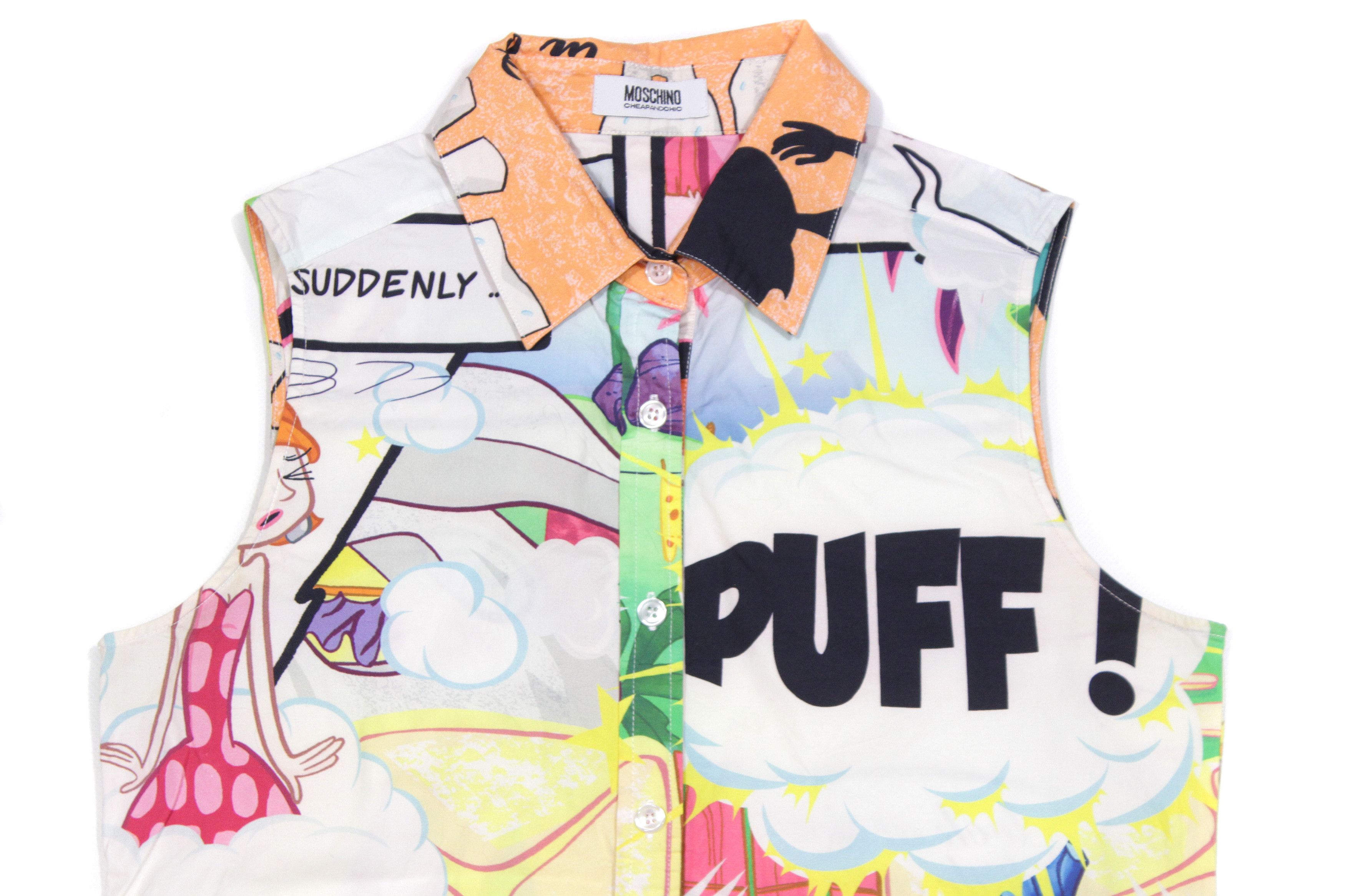 Moschino Cartoon Network All Over Printed Sleeveless Shirt Size S / US 4 / IT 40 - 3 Thumbnail