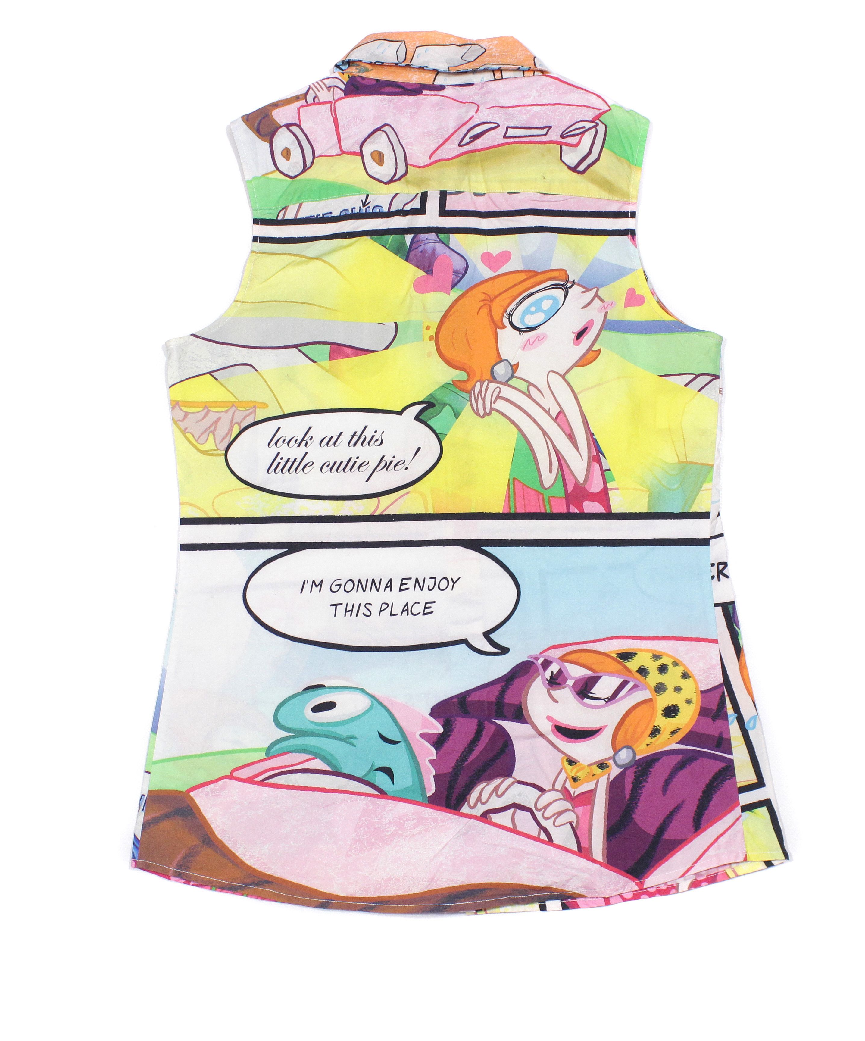 Moschino Cartoon Network All Over Printed Sleeveless Shirt Size S / US 4 / IT 40 - 2 Thumbnail