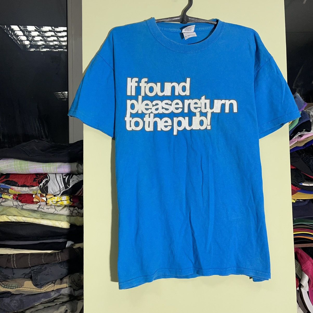 Vintage Vintage 90s Blue Graphic Tee Humor Print Faded Indie Goth M Size US M / EU 48-50 / 2 - 2 Thumbnail