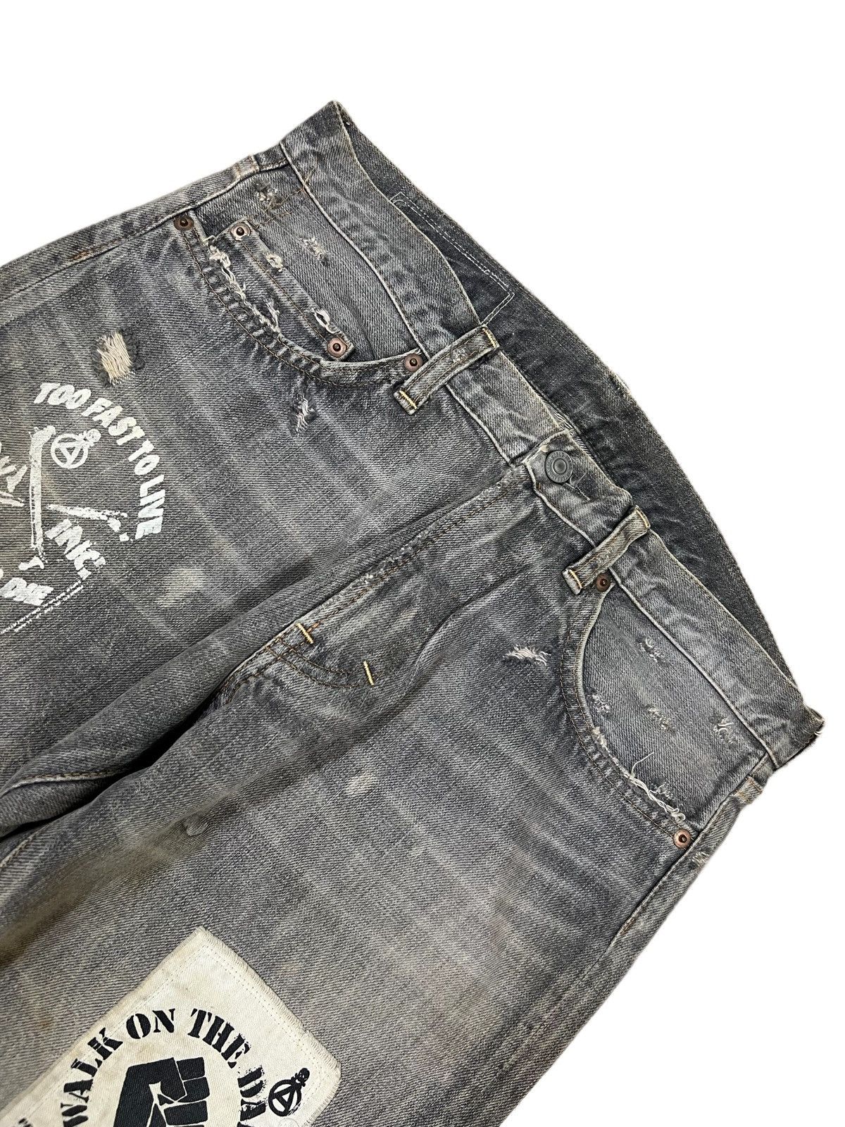 Hysteric Glamour × Japanese Brand × Seditionaries 1990s 🇯🇵 Edition "Anarchy" Motif Art Seditionaries Denim Size US 31 - 5 Thumbnail