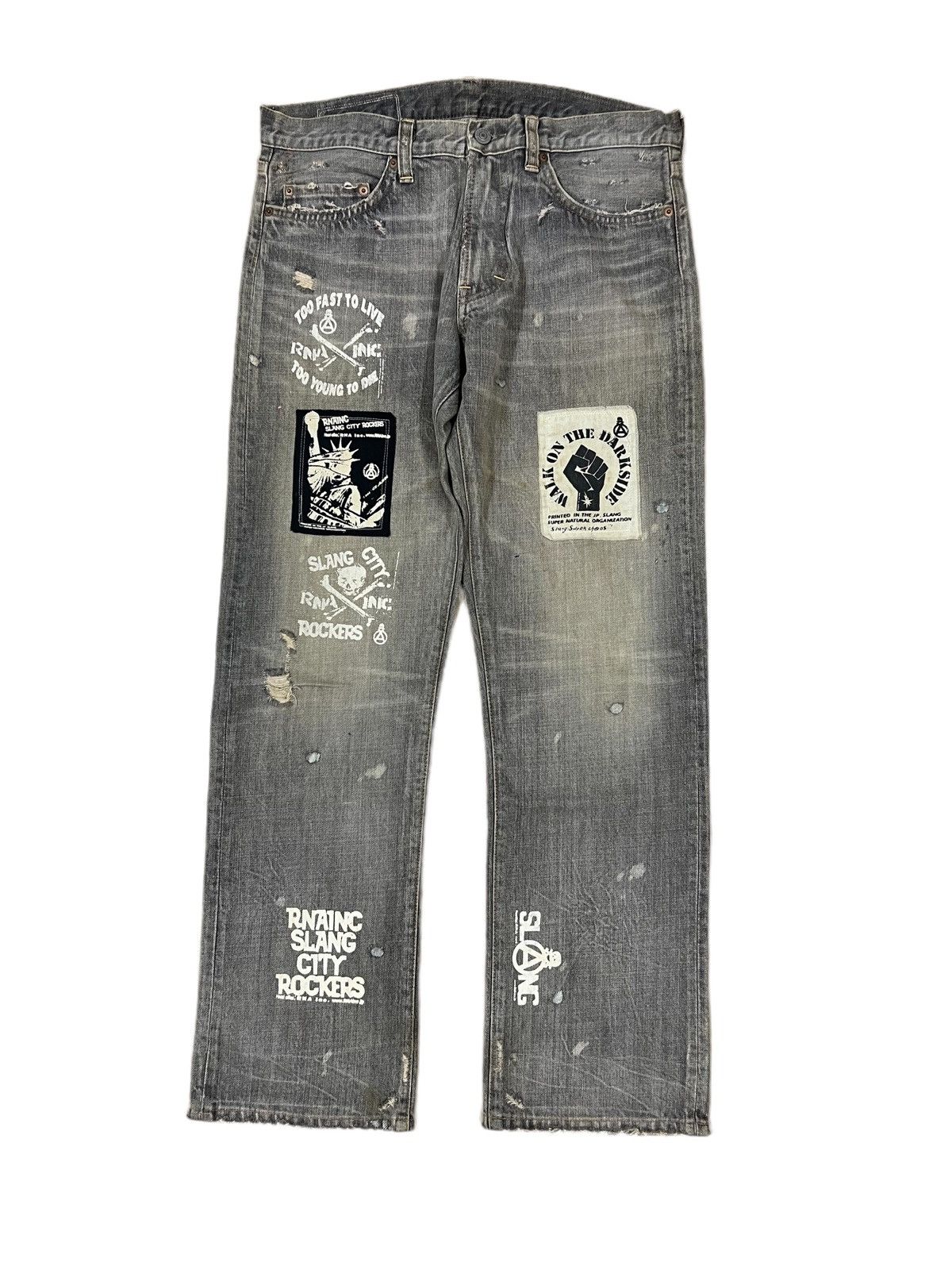 Hysteric Glamour × Japanese Brand × Seditionaries 1990s 🇯🇵 Edition "Anarchy" Motif Art Seditionaries Denim Size US 31 - 2 Thumbnail