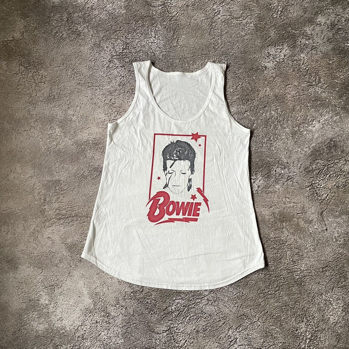 Vintage Vintage Y2K David Bowie Graphic Tank Top Cream Boxy Washed M Size US M / EU 48-50 / 2 - 3 Thumbnail