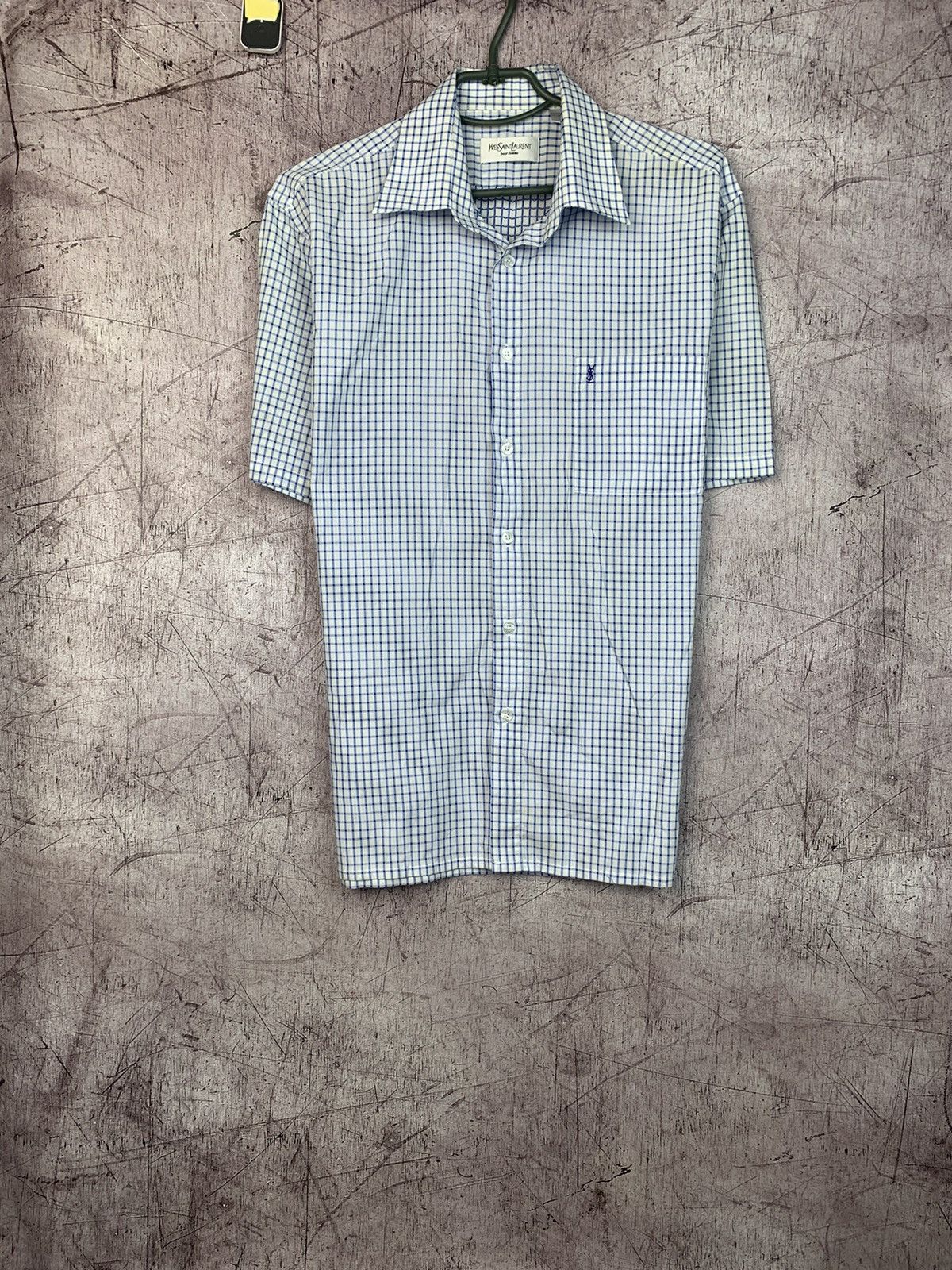 Vintage × Yves Saint Laurent Yves Saint Laurent YSL Mens Shorts Sleeve Shirt Size US L / EU 52-54 / 3 - 1 Thumbnail
