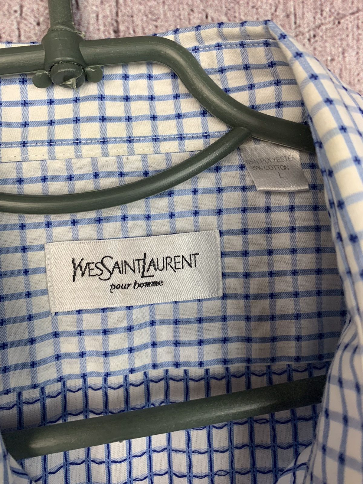 Vintage × Yves Saint Laurent Yves Saint Laurent YSL Mens Shorts Sleeve Shirt Size US L / EU 52-54 / 3 - 7 Thumbnail